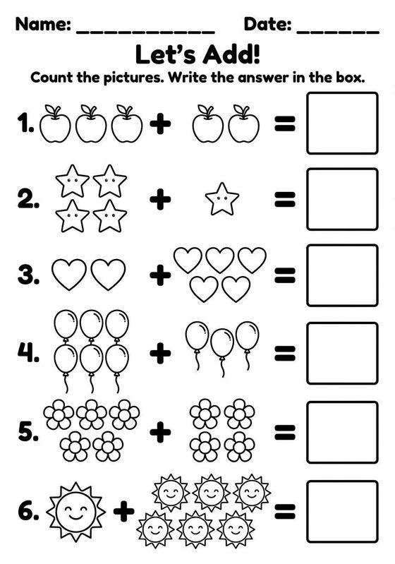 Simple Addition worksheet preview