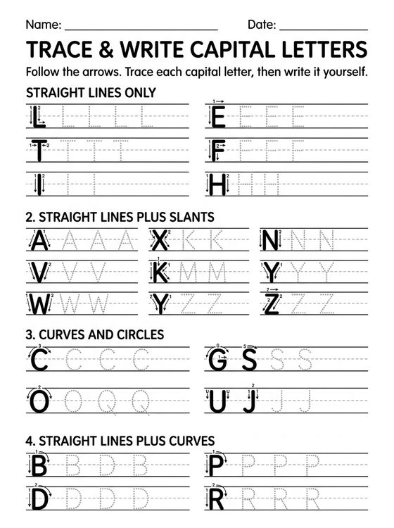 Capital Letters worksheet preview