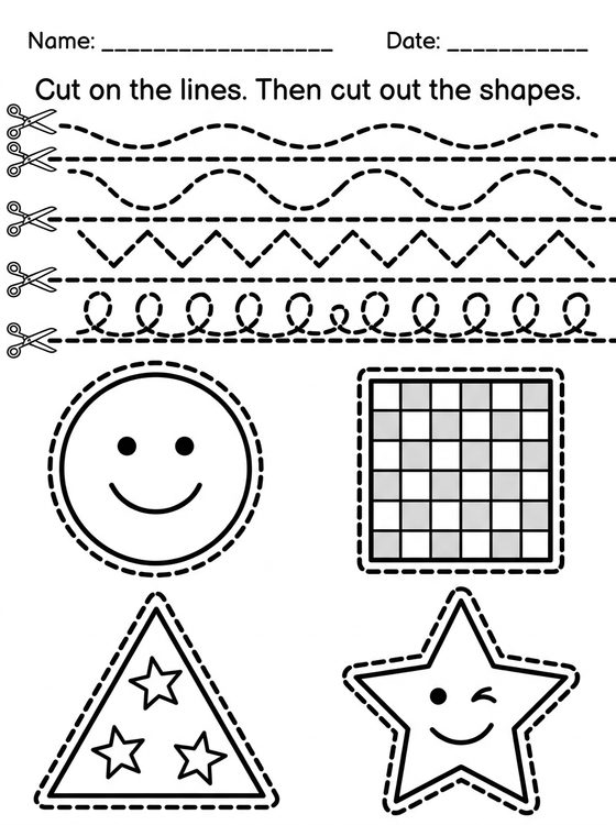 Curves & Shapes worksheet preview