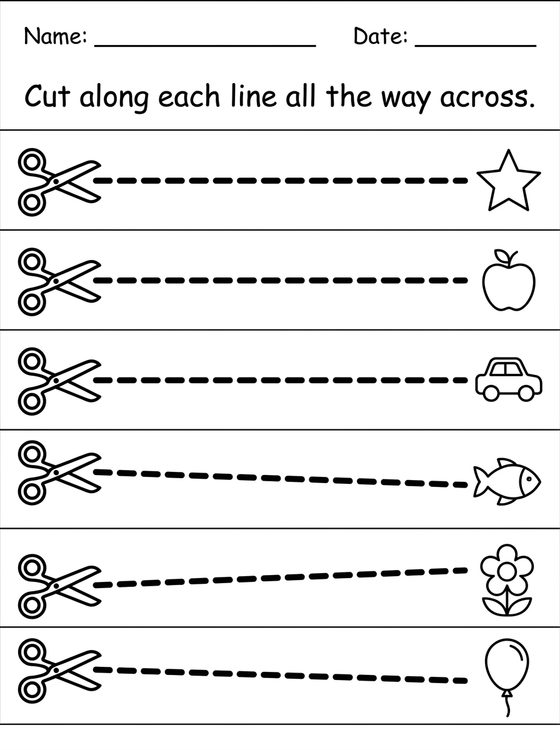 Straight Line Cutting worksheet preview