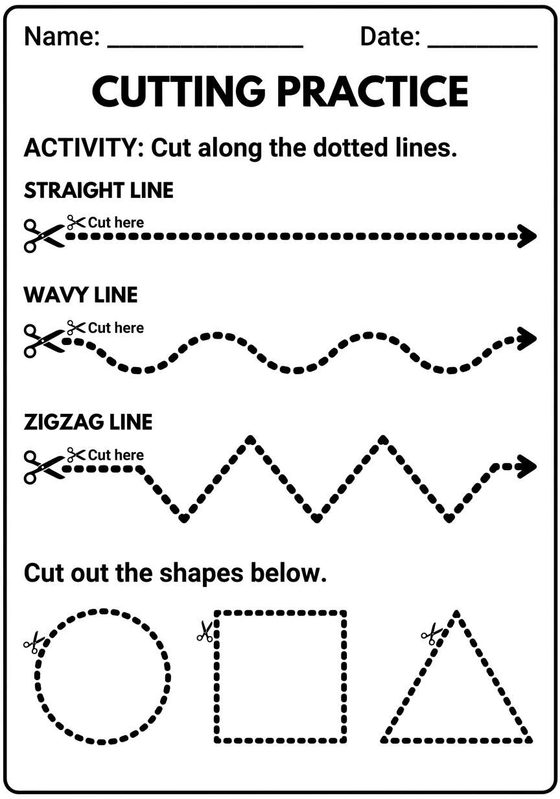 Cutting Practice worksheet preview