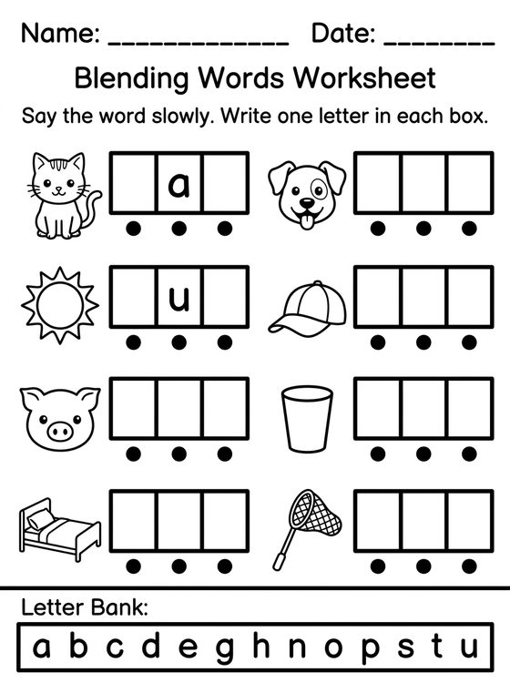 Blending Words worksheet preview