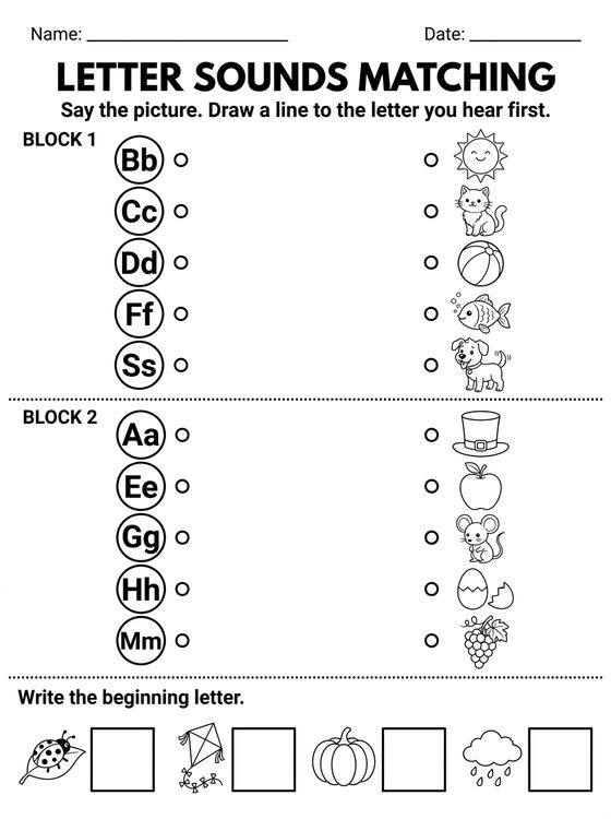 Letter Sounds worksheet preview