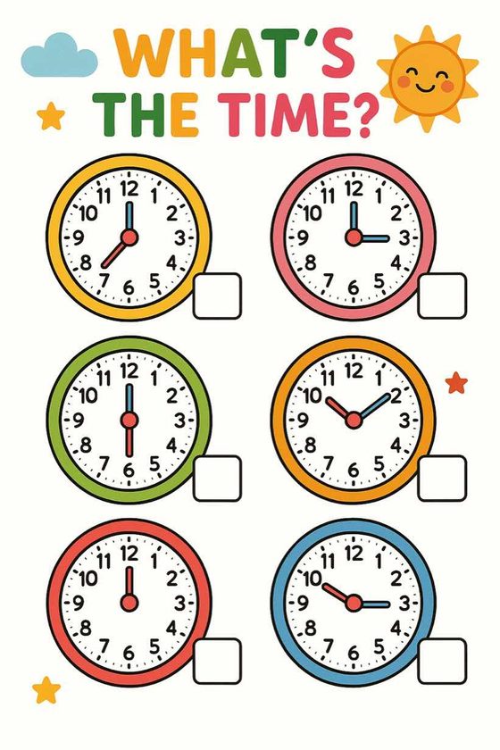Learning the Clock worksheet preview