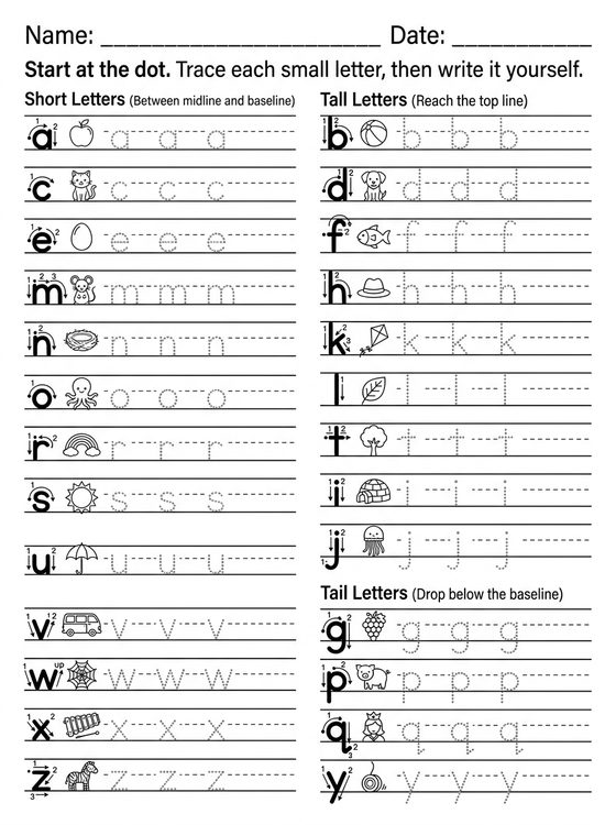 Small Letters worksheet preview