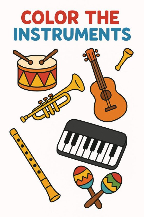 Musical Instruments worksheet preview