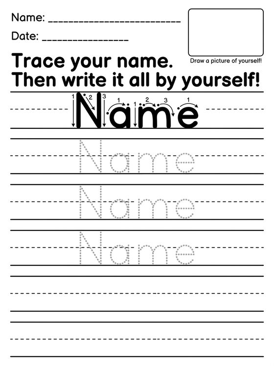 Name Tracing worksheet preview