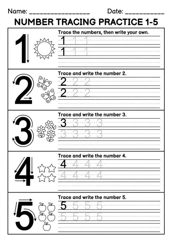 Number Tracing worksheet preview