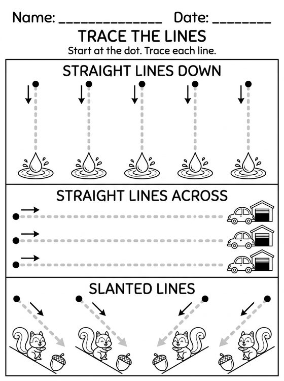 Line Tracing worksheet preview