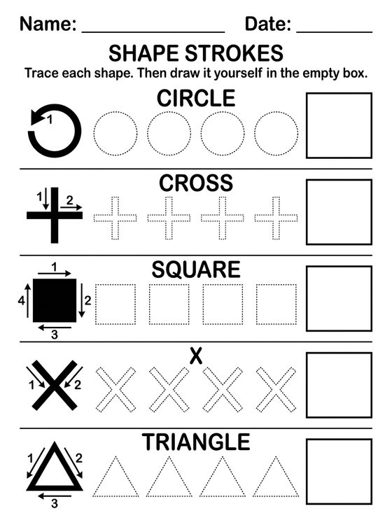 Shape Strokes worksheet preview