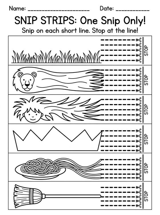 Snip Strips worksheet preview