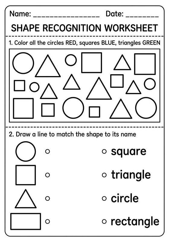 Shape Recognition worksheet preview