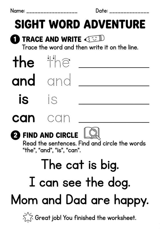 Sight Words worksheet preview