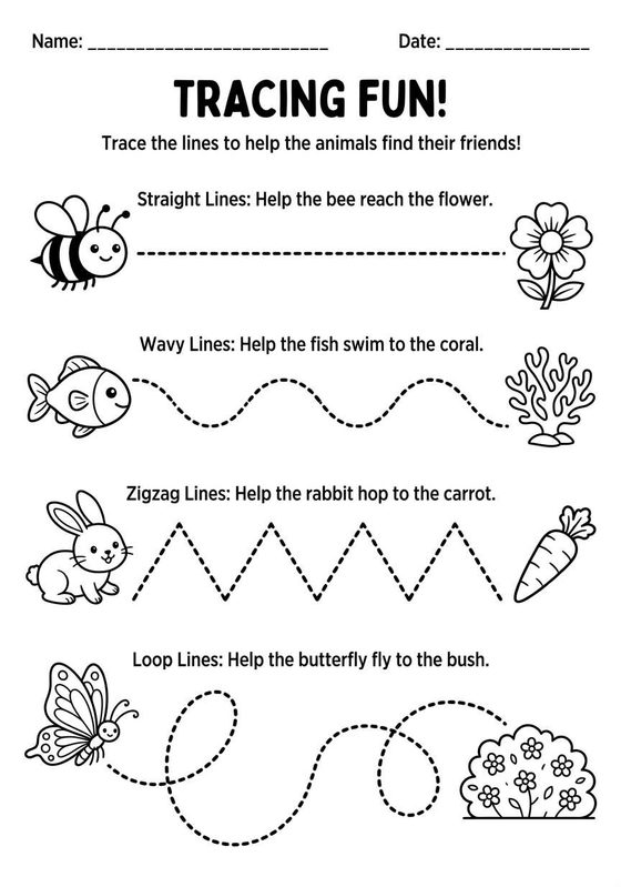 Tracing Lines worksheet preview